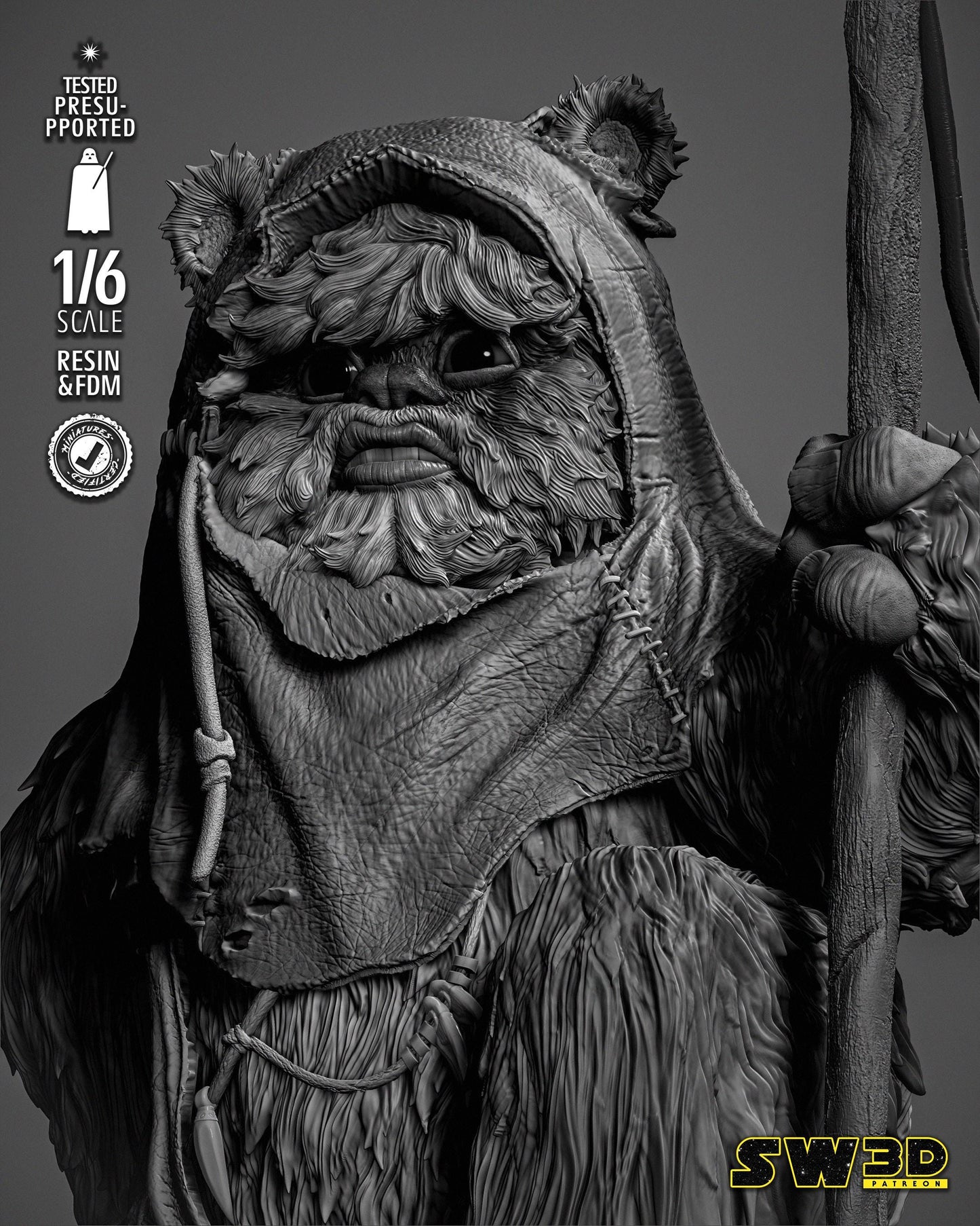Ewok 1 - UNPAINTED - Star Wars 3D Models