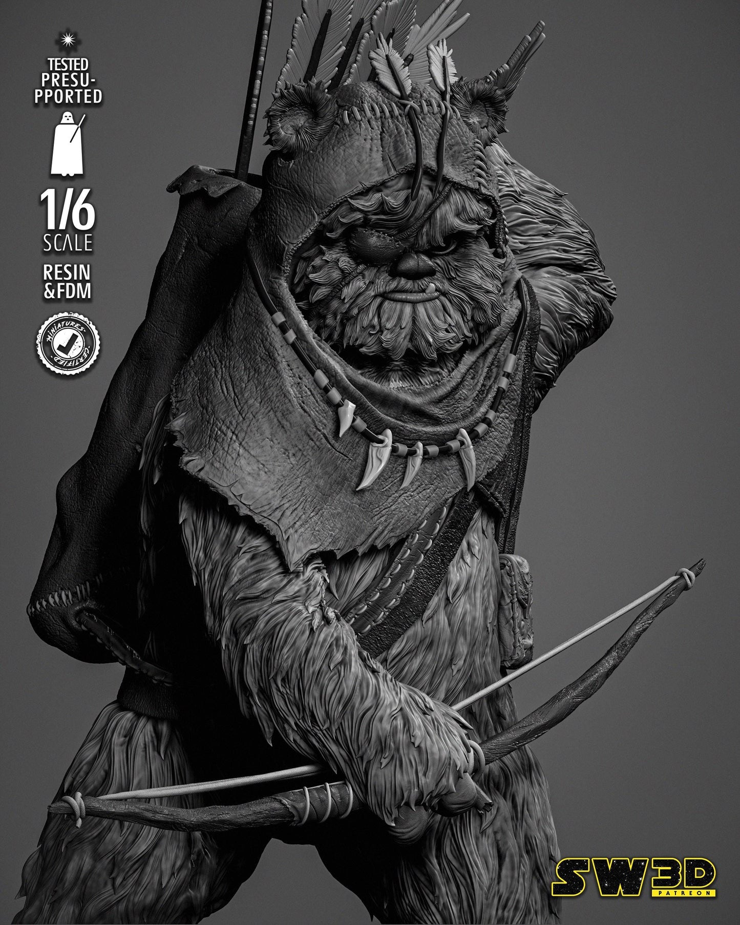 Ewok 3 - UNPAINTED - Star Wars 3D Models