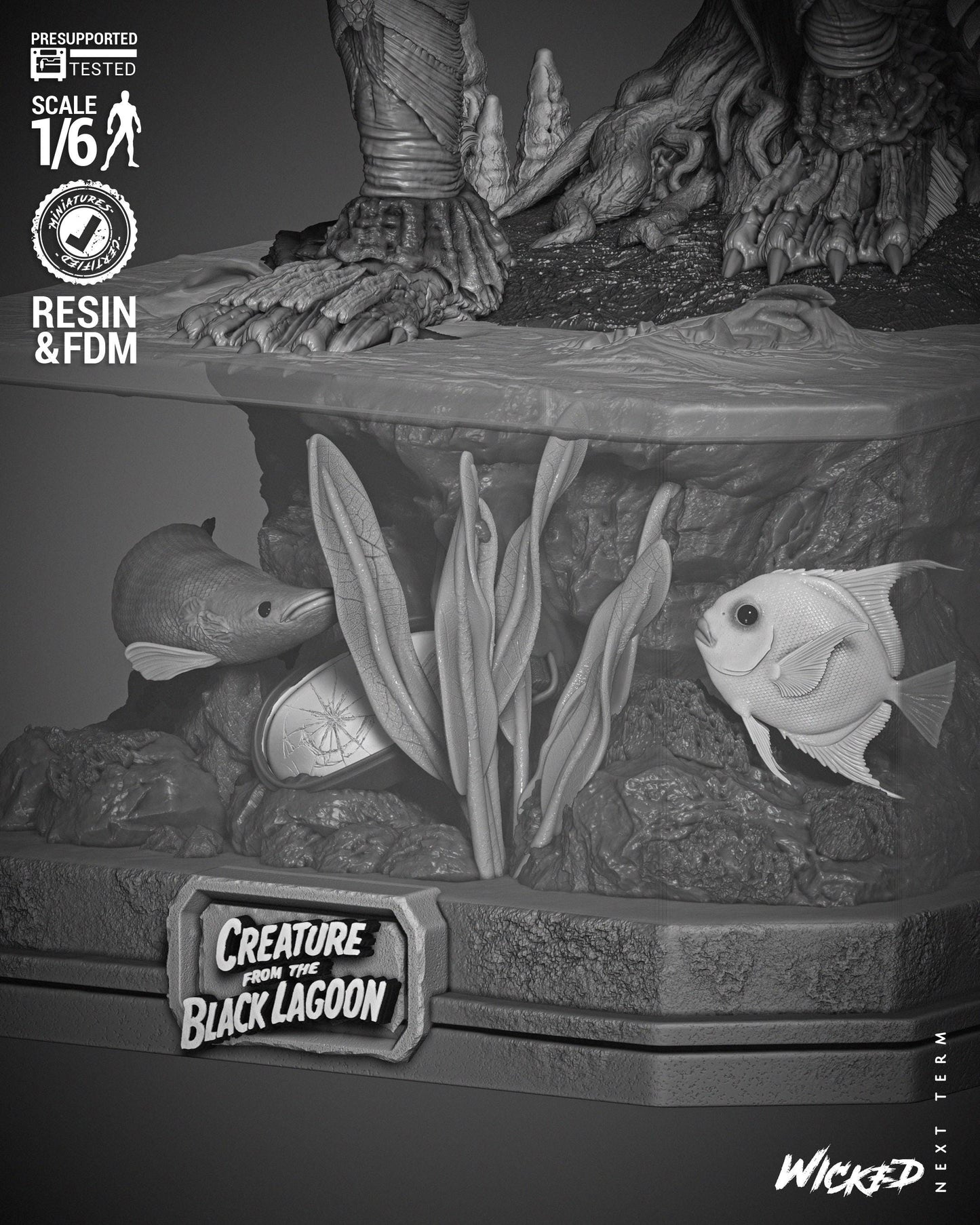 Creature from the Black Lagoon - UNPAINTED 3D figure FAN ART - Wicked 3D Models