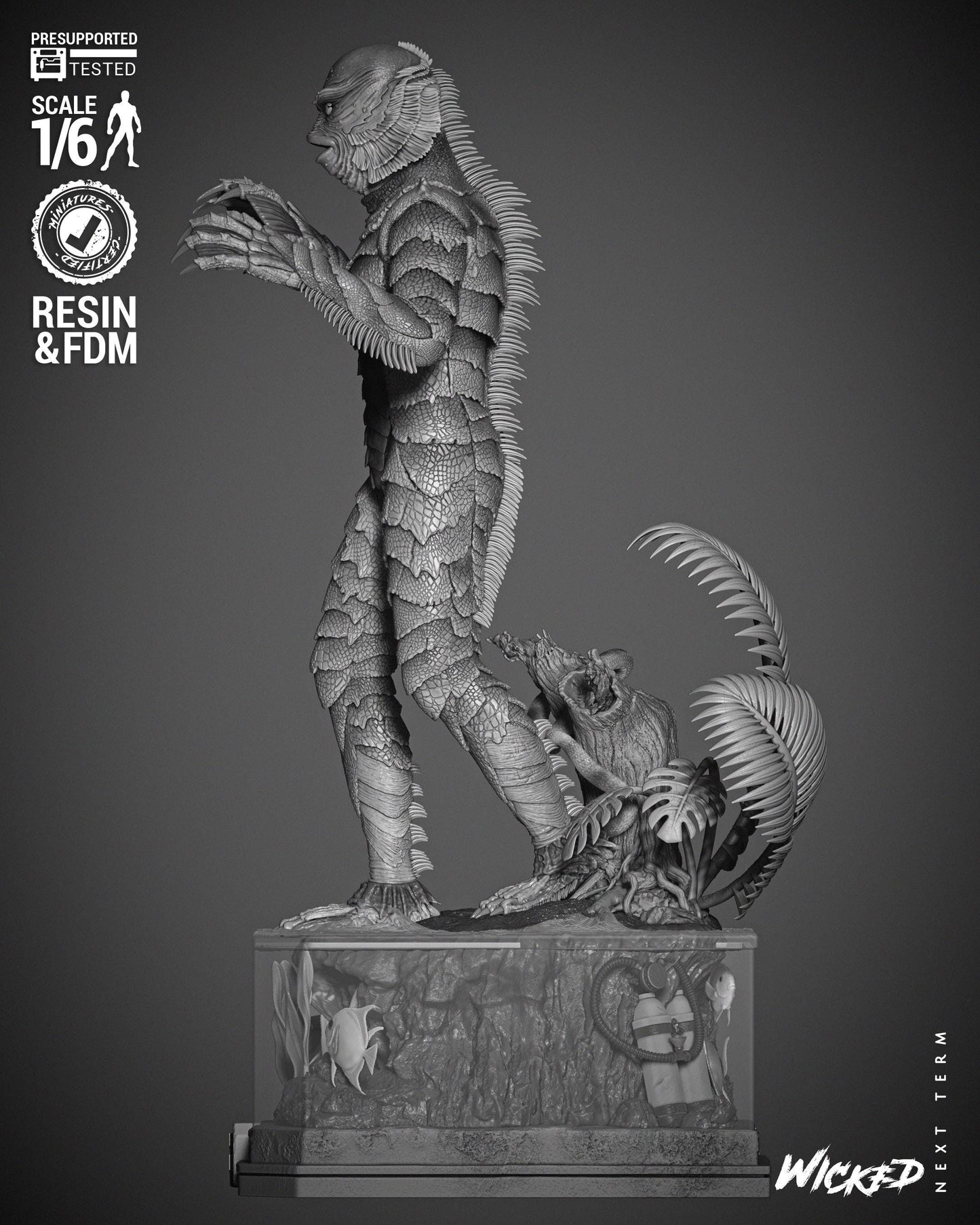 Creature from the Black Lagoon - UNPAINTED 3D figure FAN ART - Wicked 3D Models