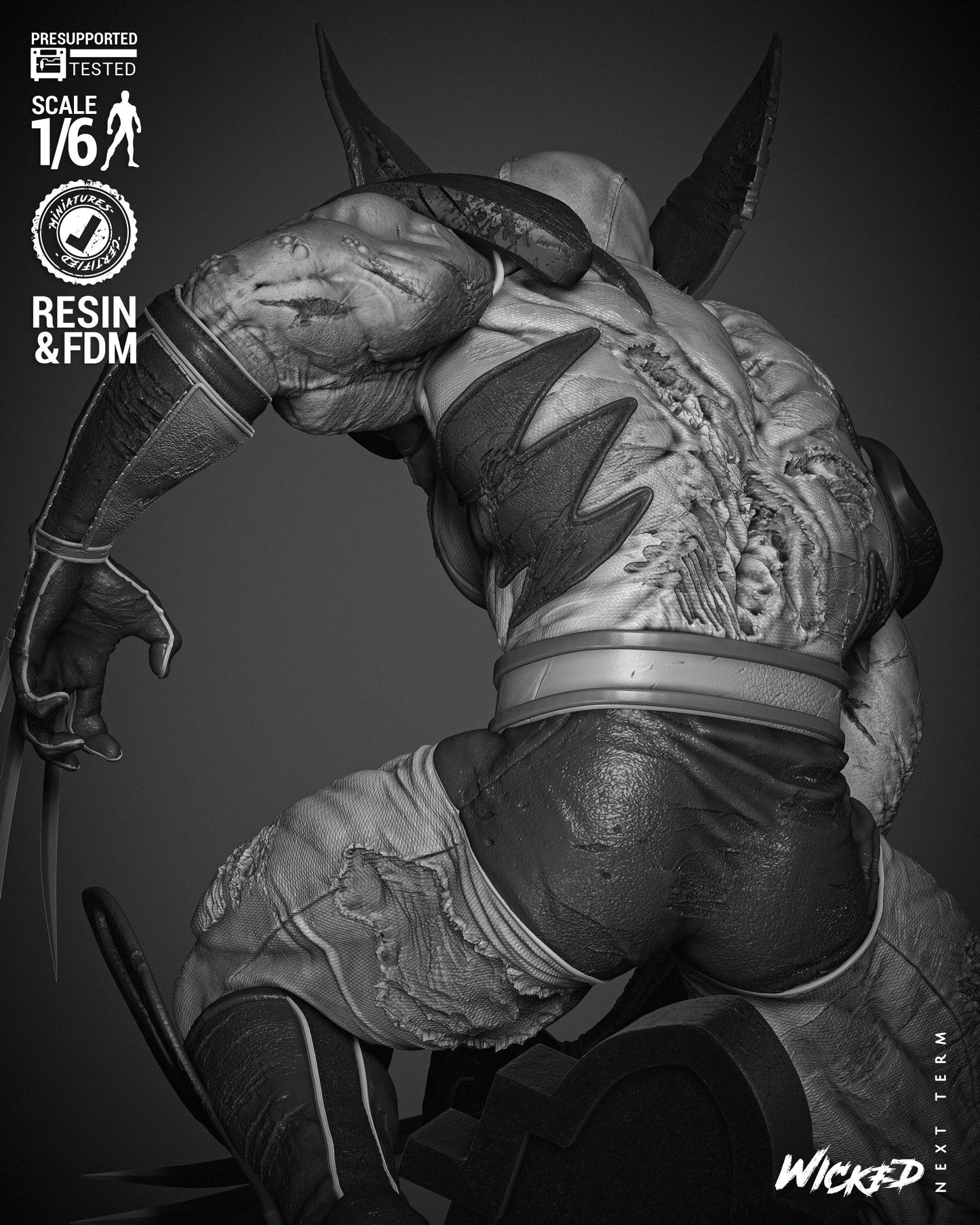 Wolverine Zombie - UNPAINTED FAN ART - Wicked 3D Models