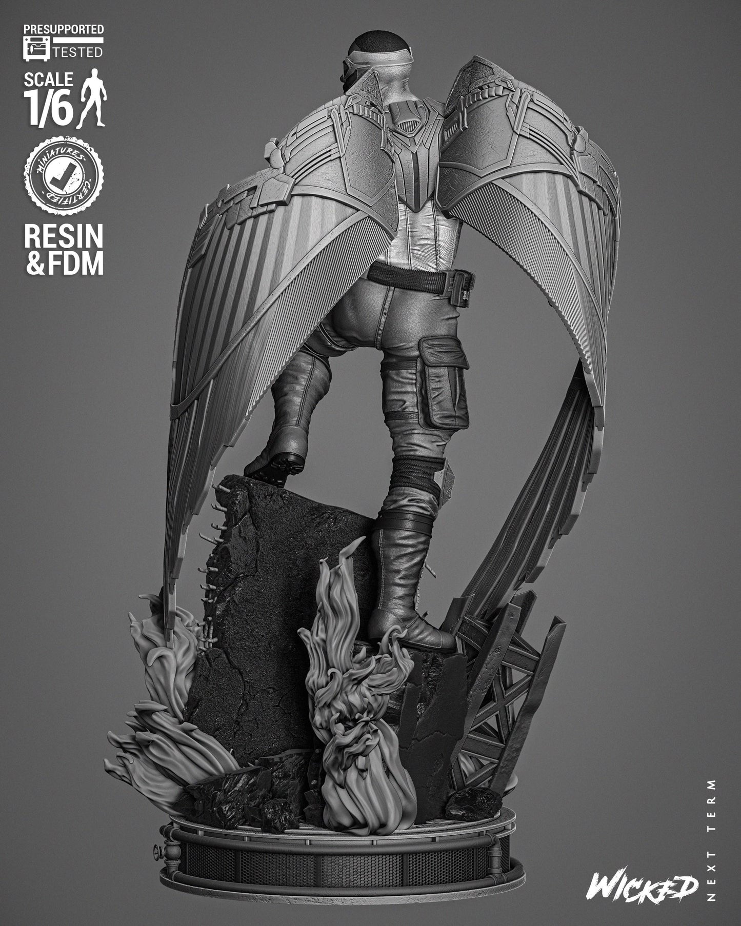 Falcon Sculpture 2024 - UNPAINTED FAN ART - Wicked 3D Models
