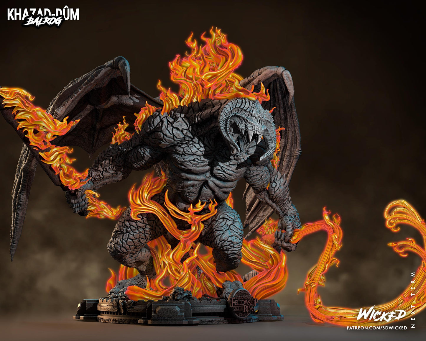 Balrog Sculpture- Unpainted FAN ART - Wicked 3D Prints