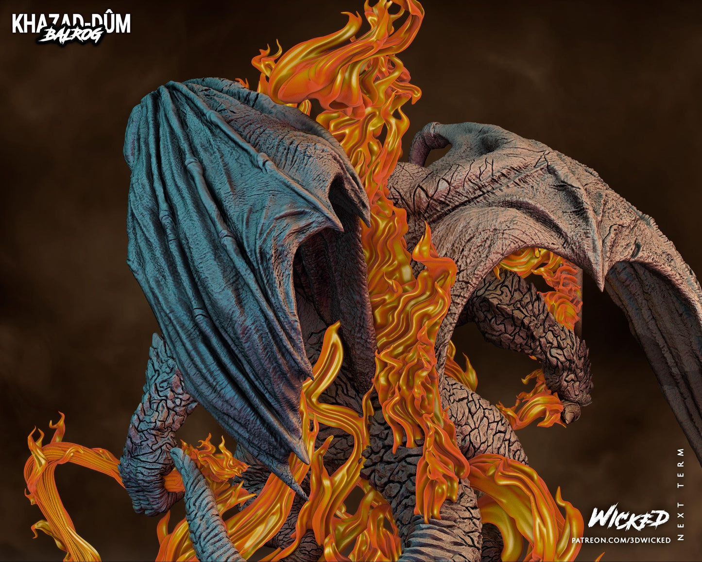 Balrog Sculpture- Unpainted FAN ART - Wicked 3D Prints