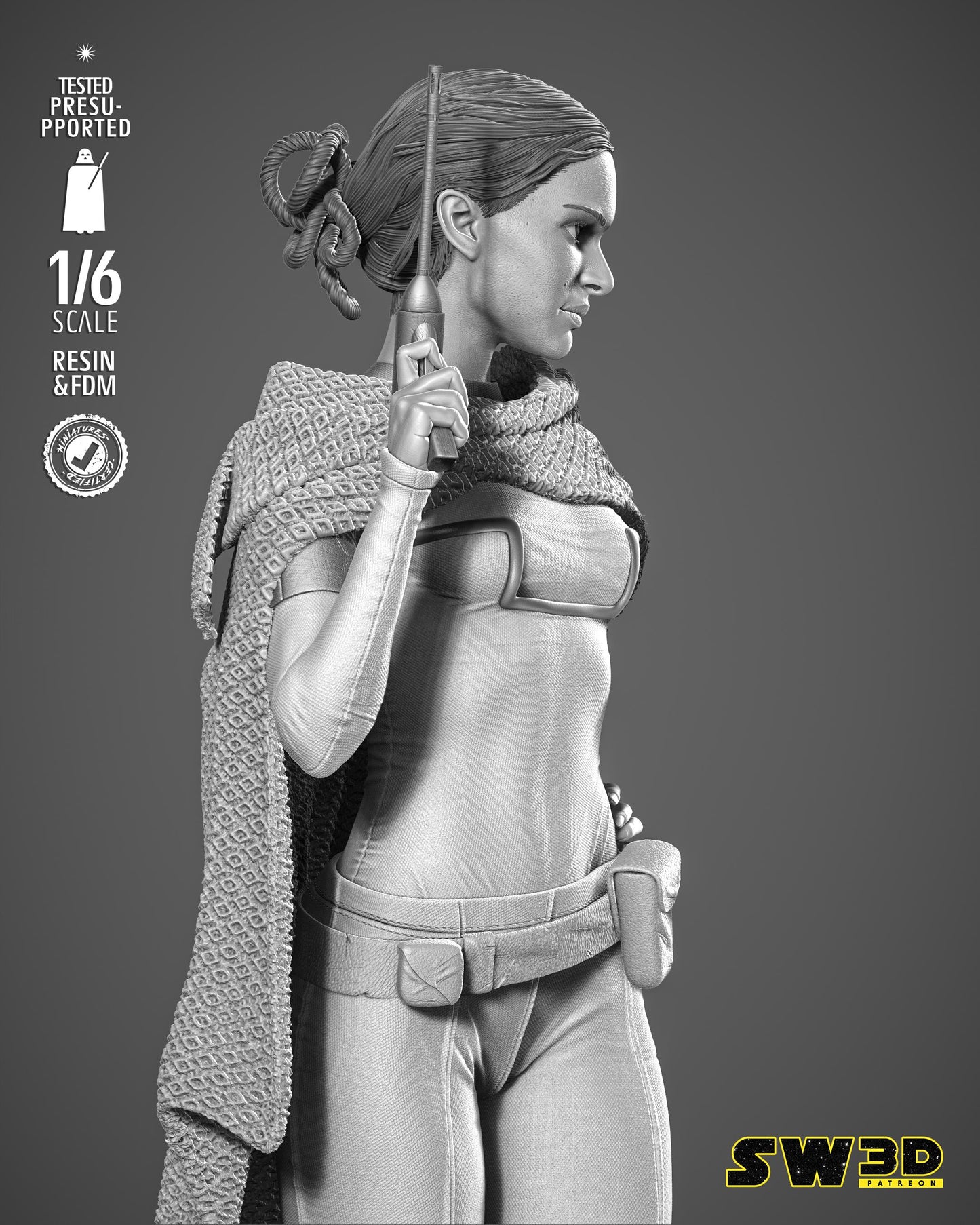 Padme Classic Sculpture - UNPAINTED FAN ART - Star Wars 3D Models