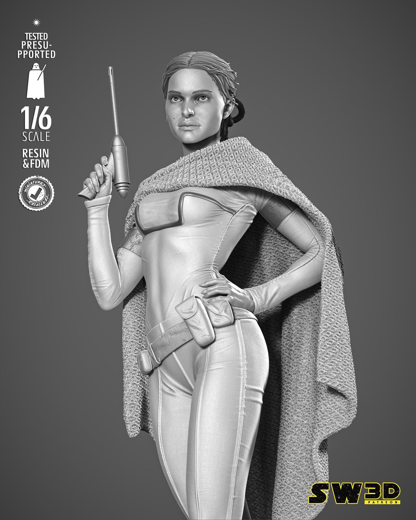 Padme Classic Sculpture - UNPAINTED FAN ART - Star Wars 3D Models