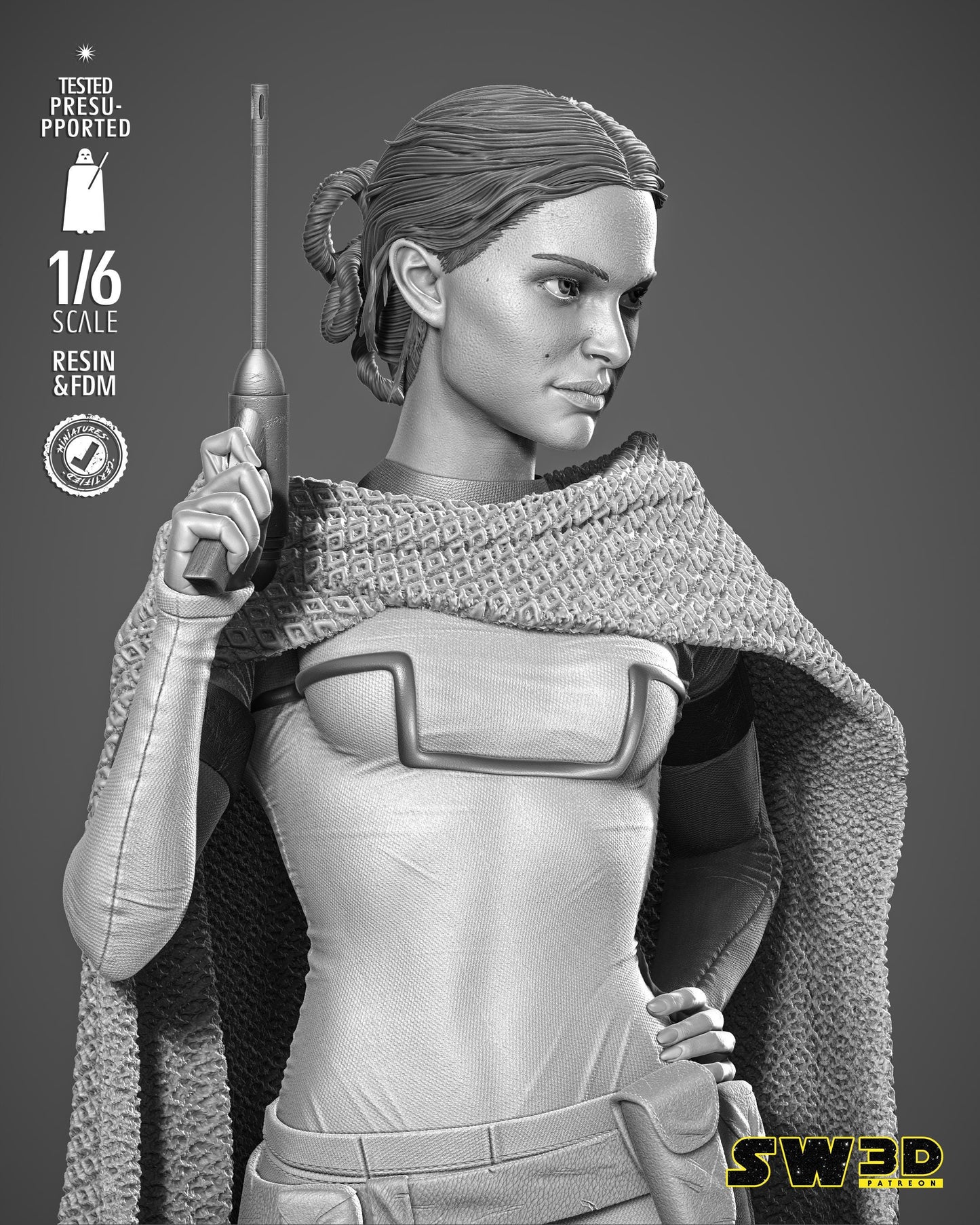 Padme Classic Sculpture - UNPAINTED FAN ART - Star Wars 3D Models