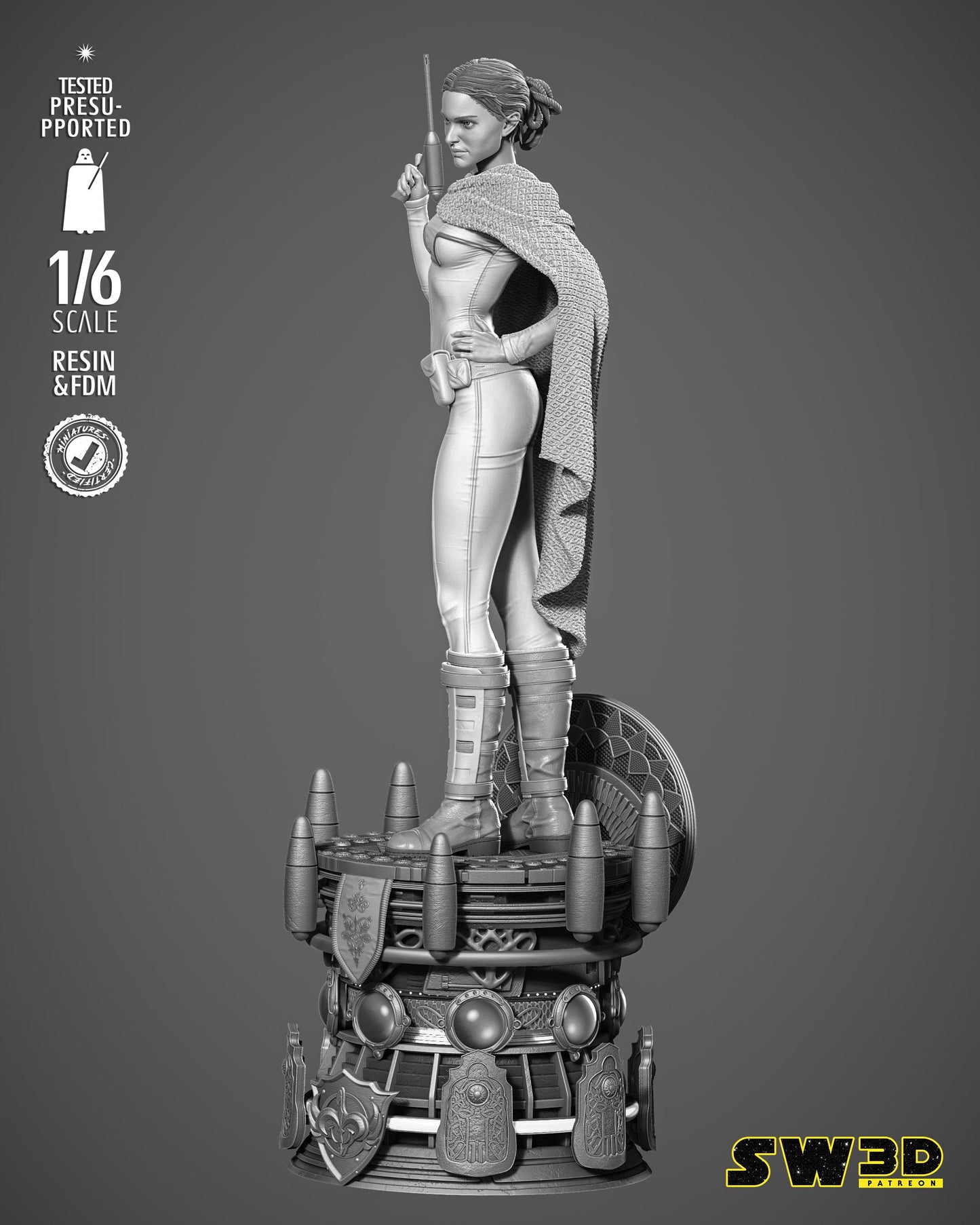 Padme Classic Sculpture - UNPAINTED FAN ART - Star Wars 3D Models