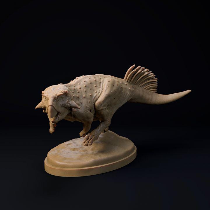 Psittacosaurus running - UNPAINTED - Dino and Dog Miniatures