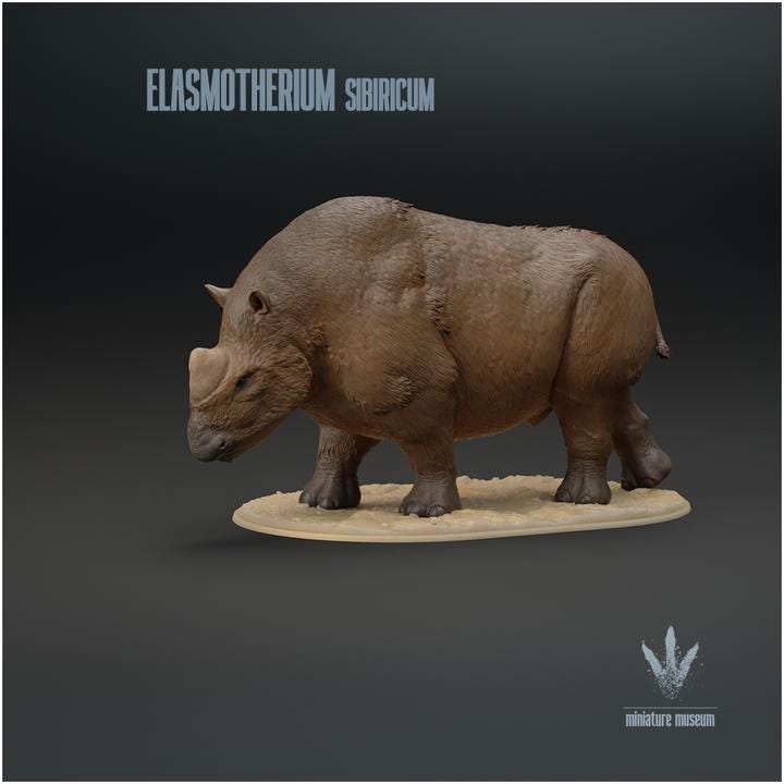 Elasmotherium sibiricum : The Siberian Unicorn - UNPAINTED - Miniature Museum