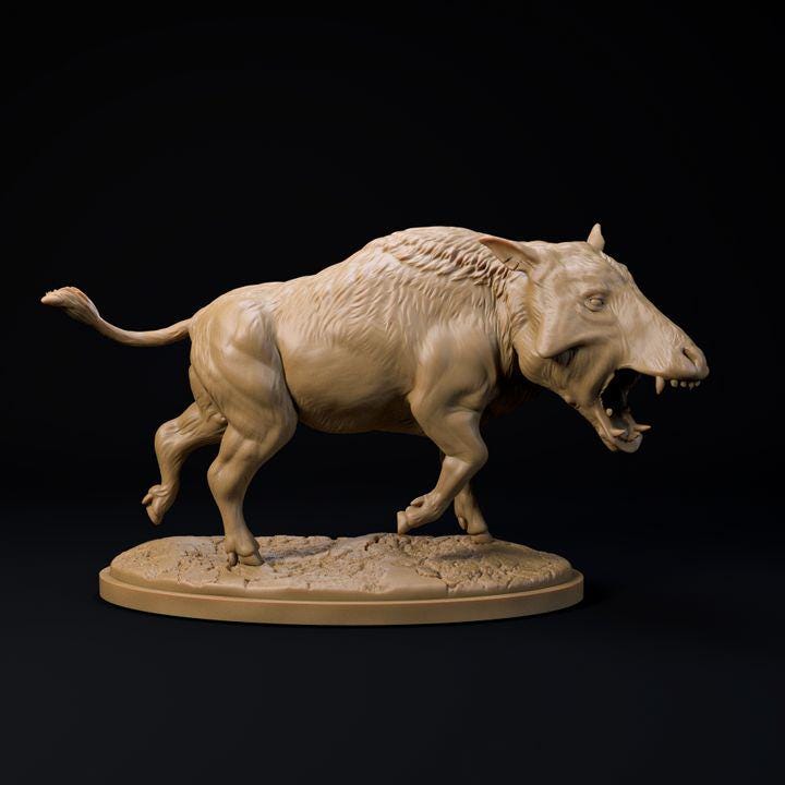 Archaeotherium angry - UNPAINTED - Dino and Dog Miniatures