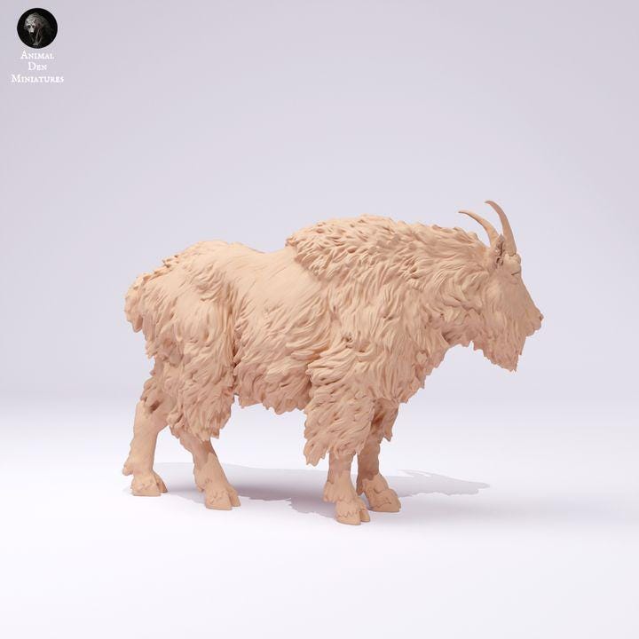 Rocky Mountain Goat Male - UNPAINTED - Animal Den Miniatures