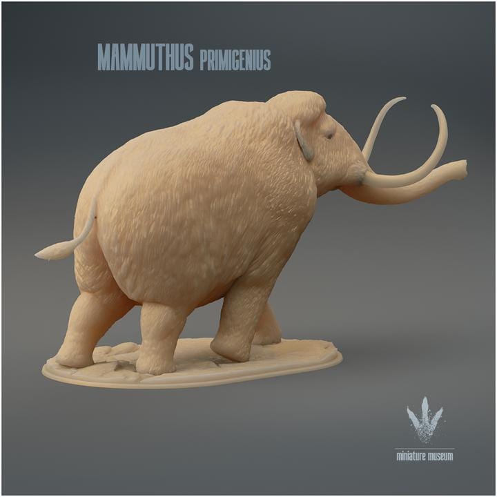 Mammuthus primigenius : Walking - UNPAINTED - Miniature Museum