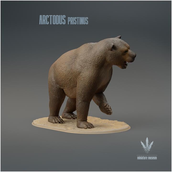 Arctodus pristinus : Attacking - UNPAINTED - Miniature Museum