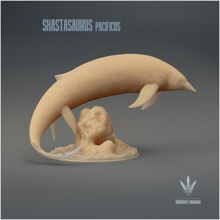 Shastasaurus pacificus : Swimming - UNPAINTED - Miniature Museum