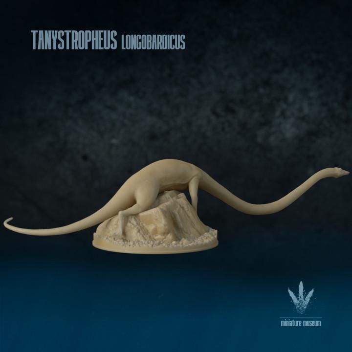 Tanystropheus longobardicus: Climbing on a Rock - UNPAINTED - Miniature Museum