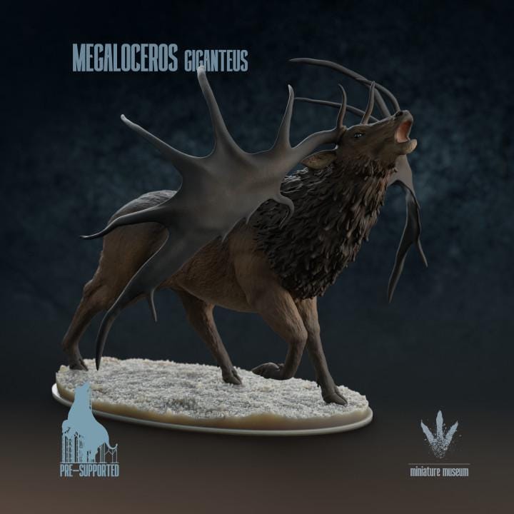Megaloceros giganteus : Bellow - UNPAINTED - Miniature Museum