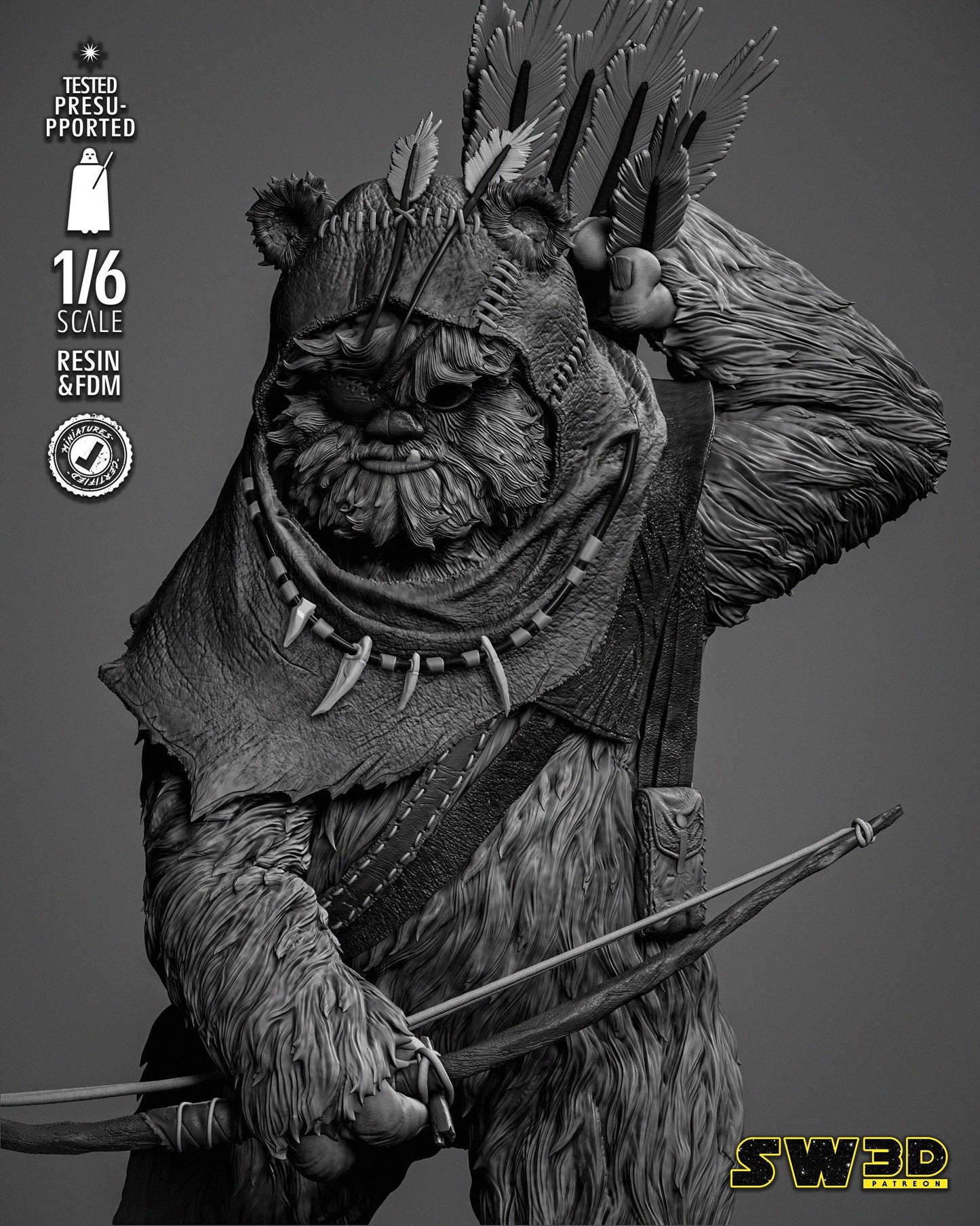Ewok 3 - UNPAINTED - Star Wars 3D Models