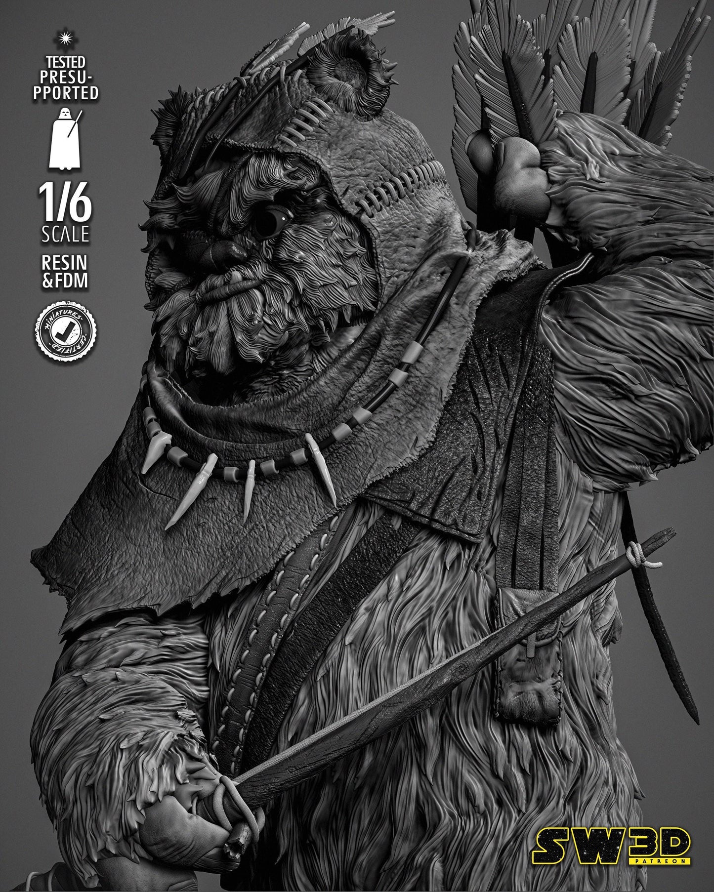 Ewok 3 - UNPAINTED - Star Wars 3D Models