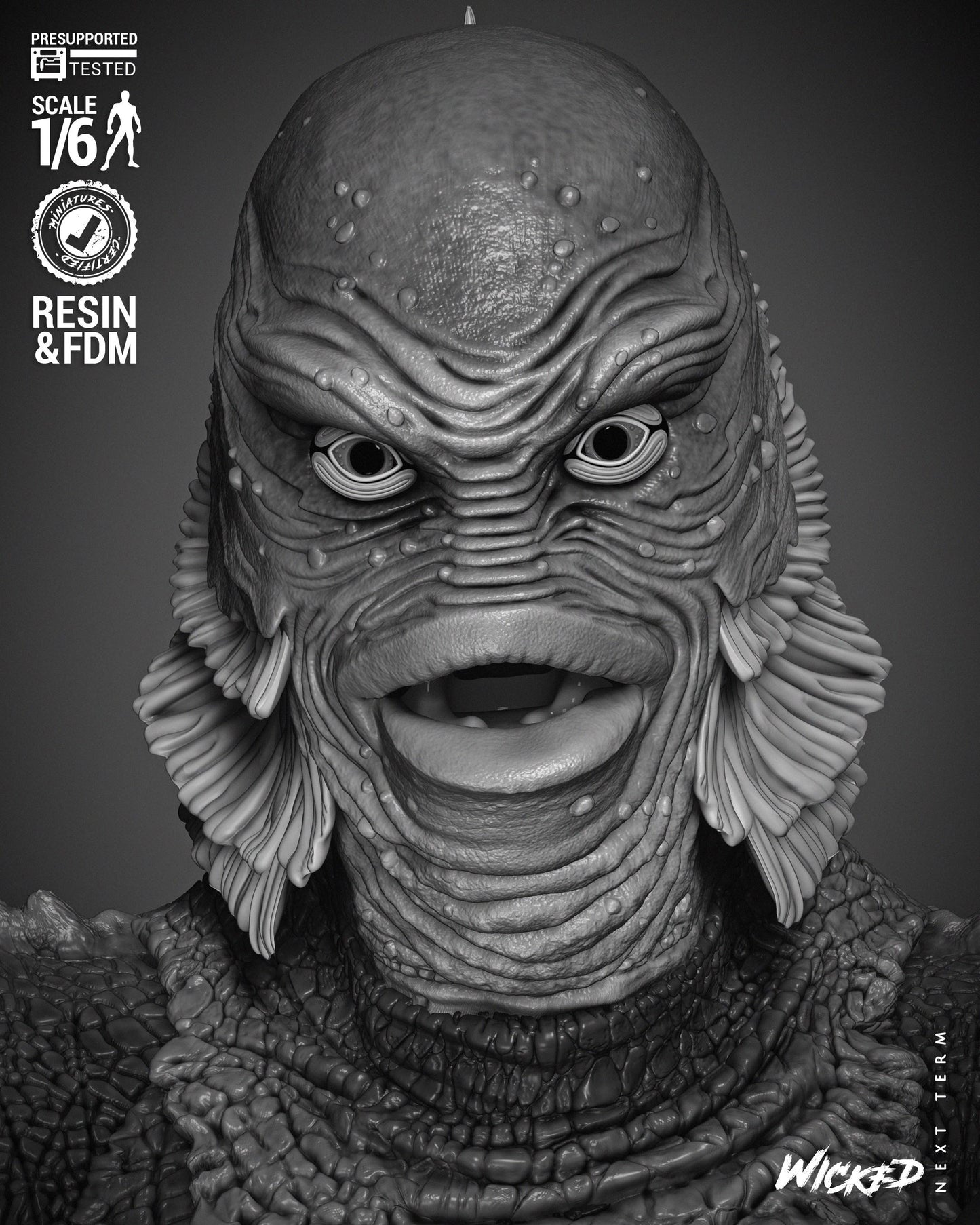 Creature from the Black Lagoon - UNPAINTED 3D figure FAN ART - Wicked 3D Models