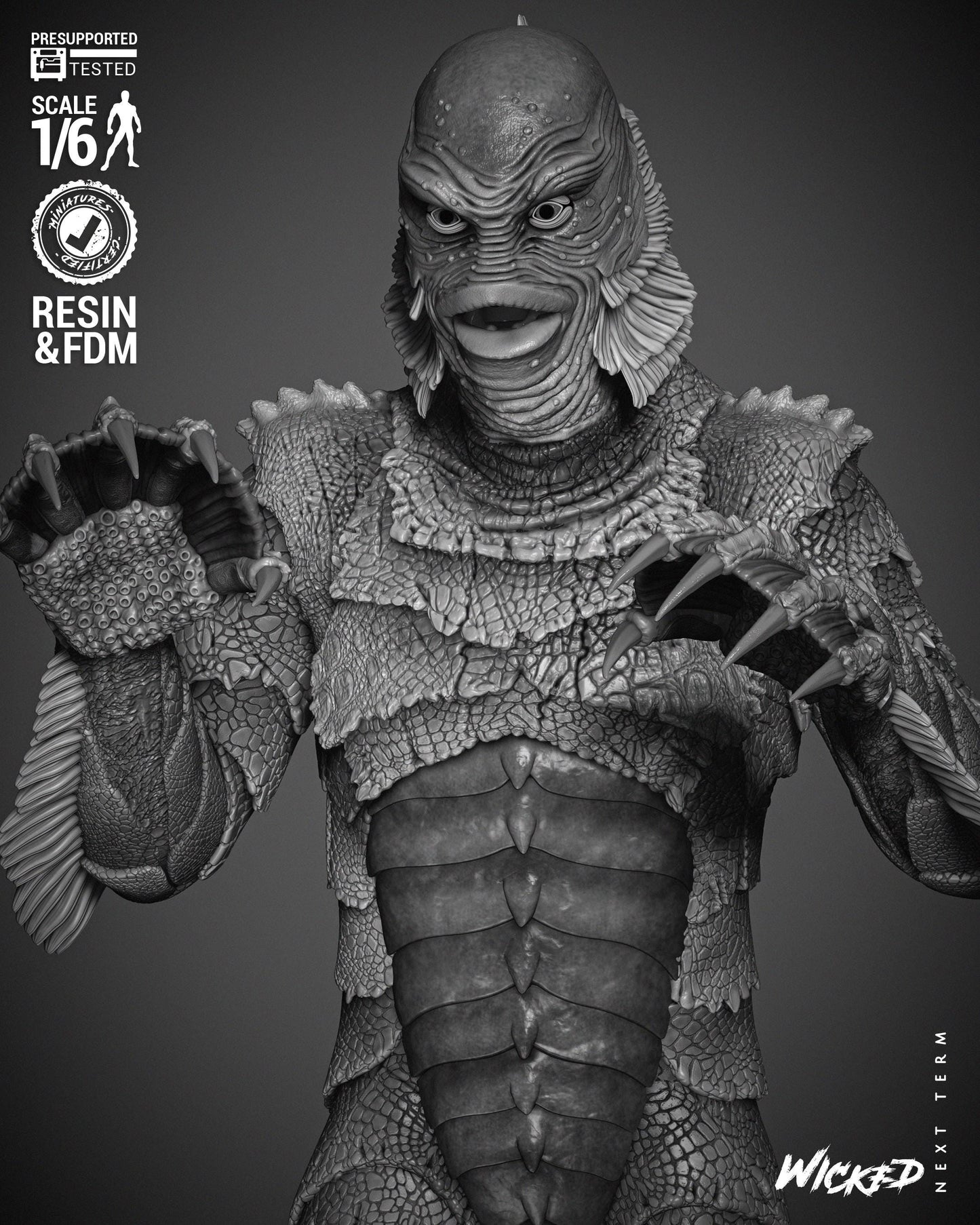 Creature from the Black Lagoon - UNPAINTED 3D figure FAN ART - Wicked 3D Models