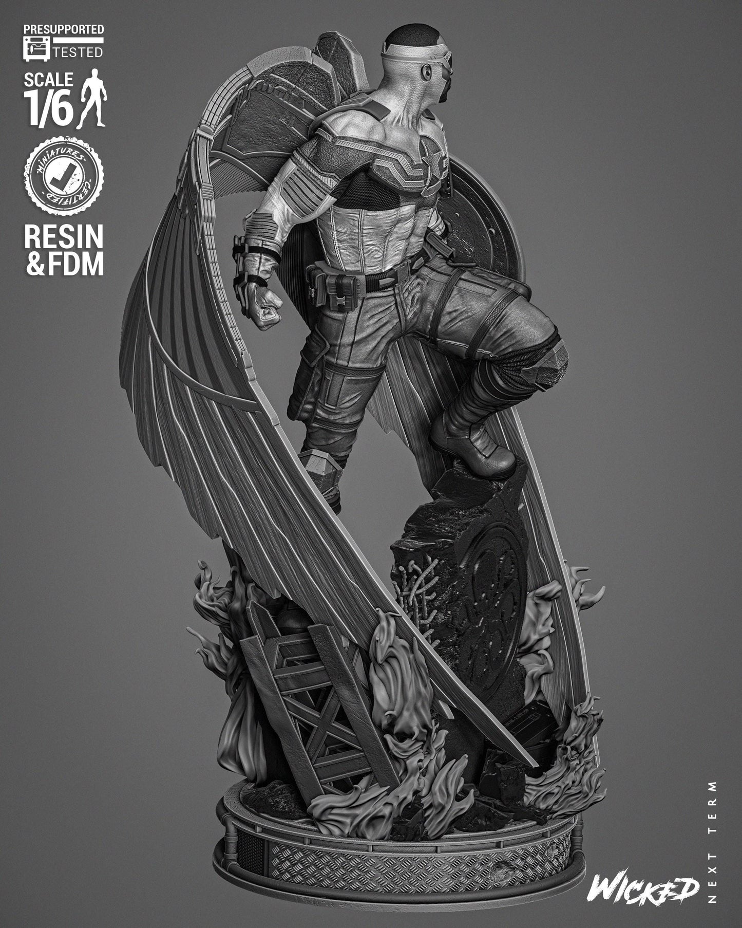 Falcon Sculpture 2024 - UNPAINTED FAN ART - Wicked 3D Models