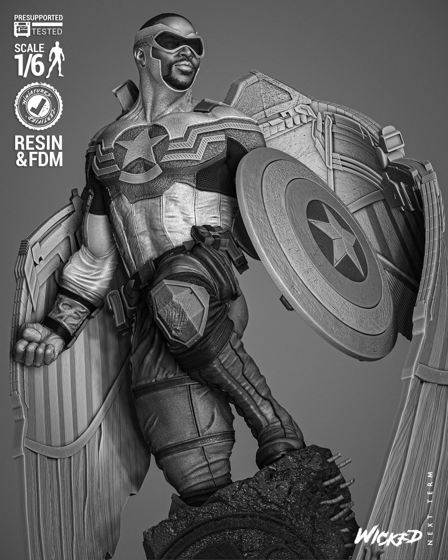 Falcon Sculpture 2024 - UNPAINTED FAN ART - Wicked 3D Models