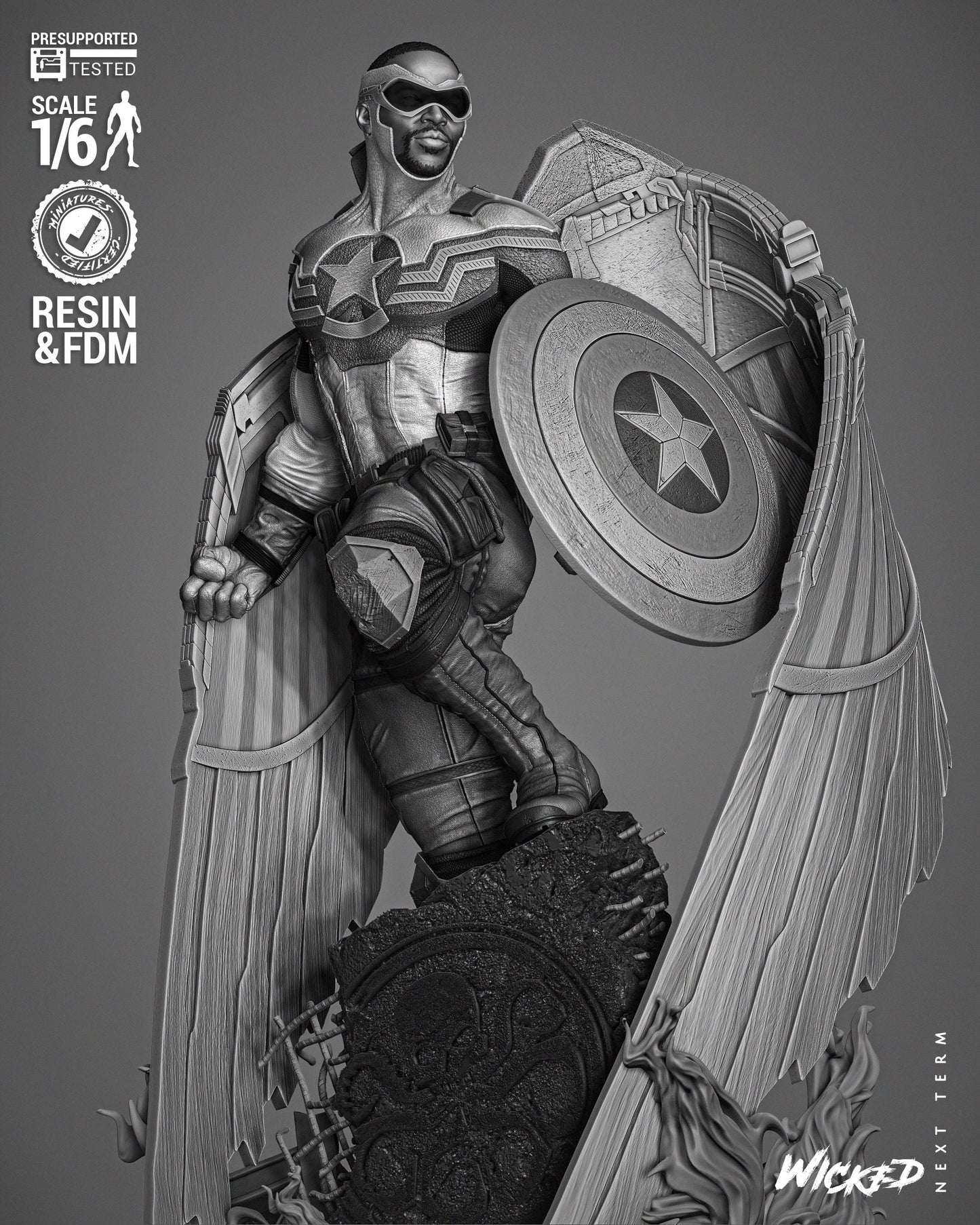 Falcon Sculpture 2024 - UNPAINTED FAN ART - Wicked 3D Models