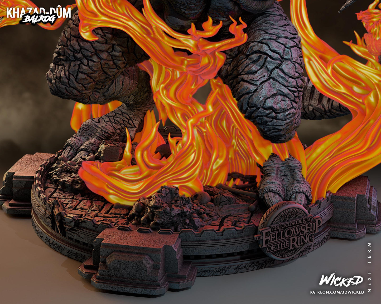 Balrog Sculpture- Unpainted FAN ART - Wicked 3D Prints