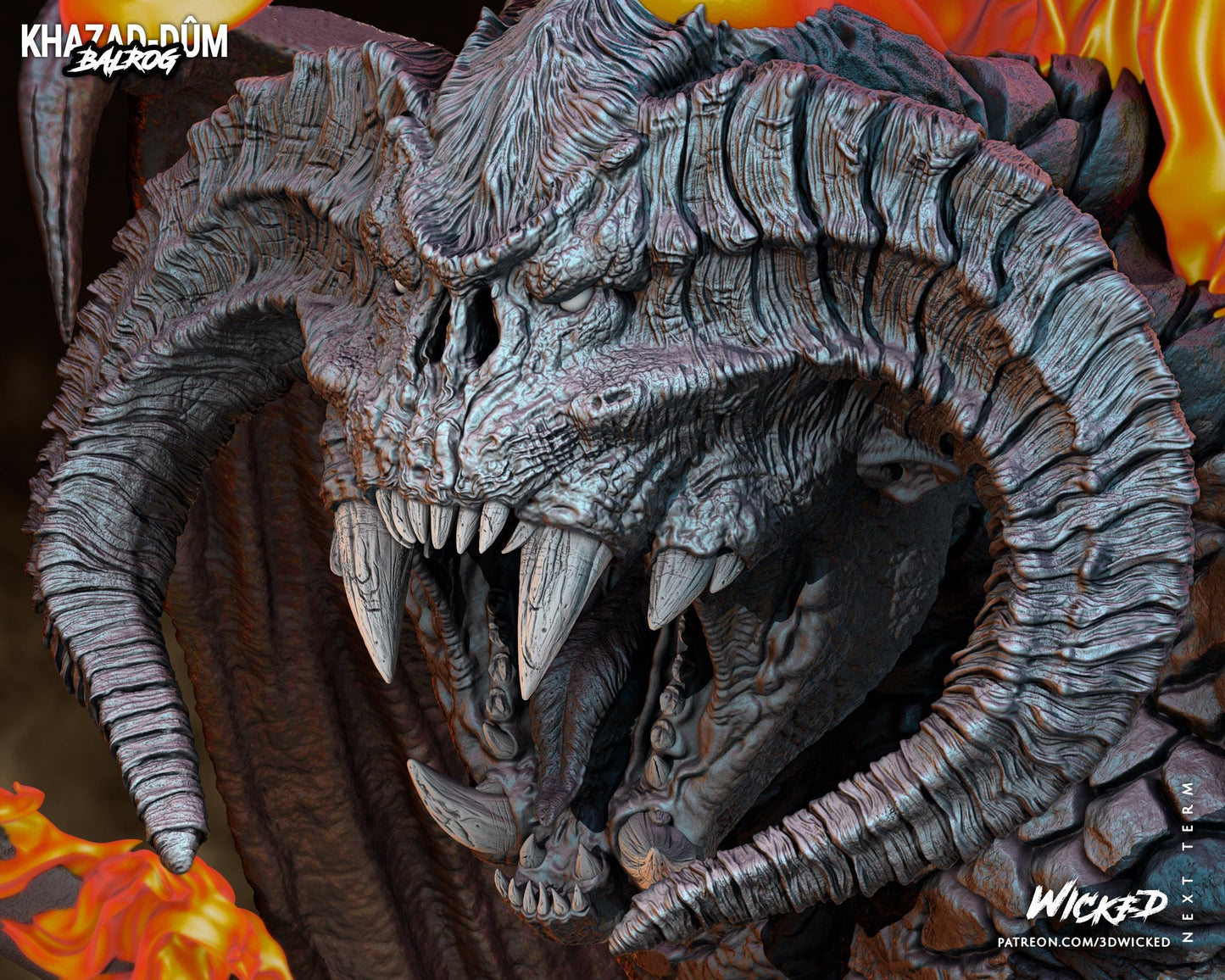 Balrog Sculpture- Unpainted FAN ART - Wicked 3D Prints