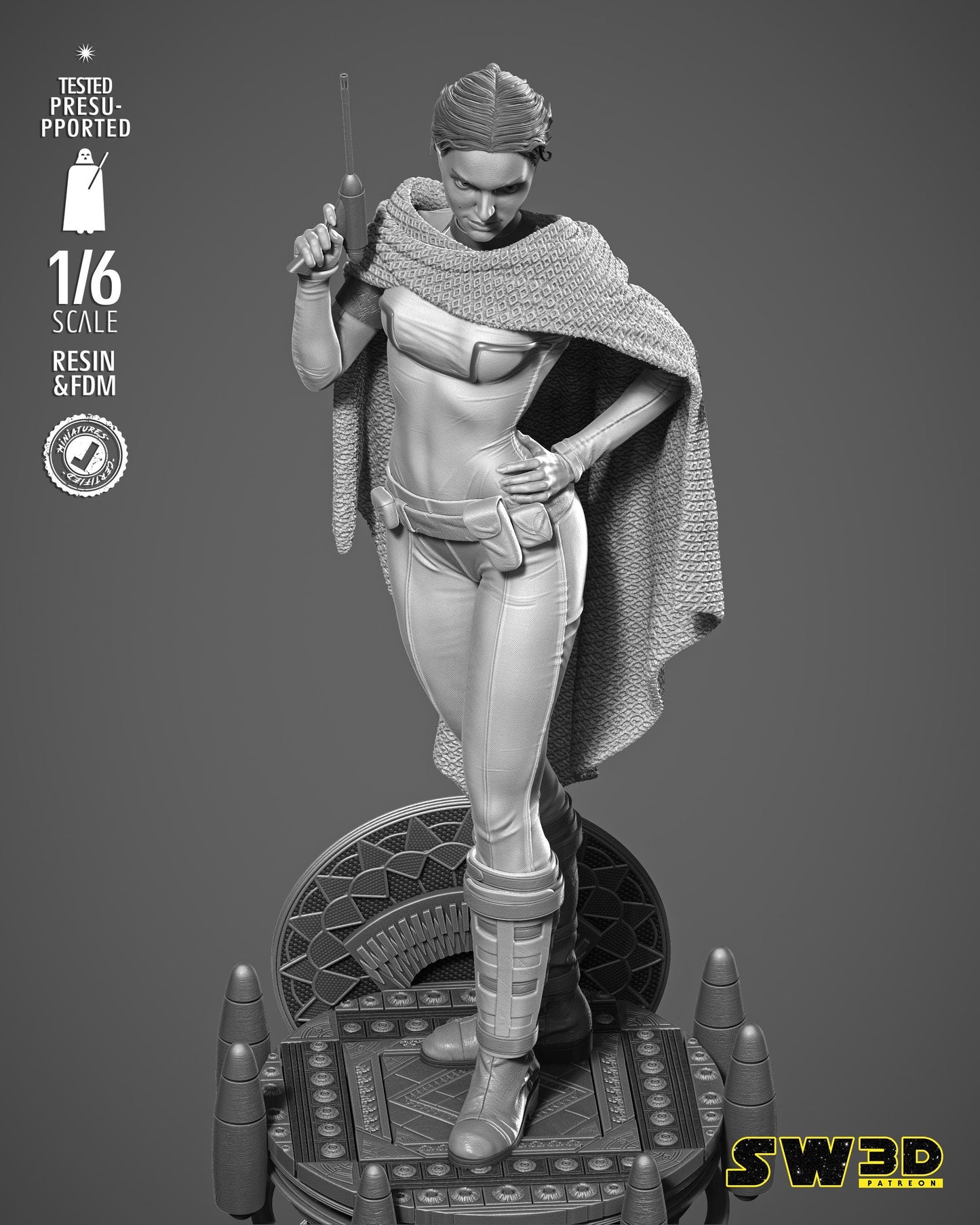 Padme Classic Sculpture - UNPAINTED FAN ART - Star Wars 3D Models