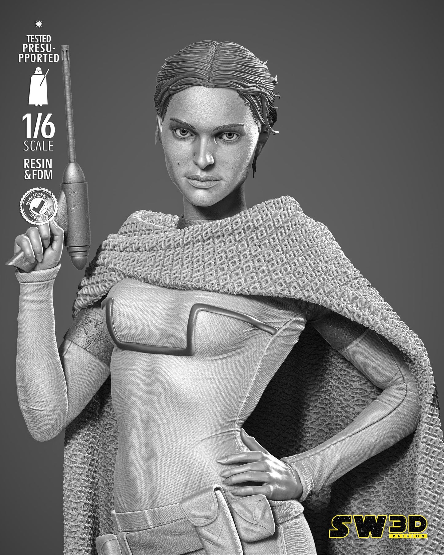 Padme Classic Sculpture - UNPAINTED FAN ART - Star Wars 3D Models