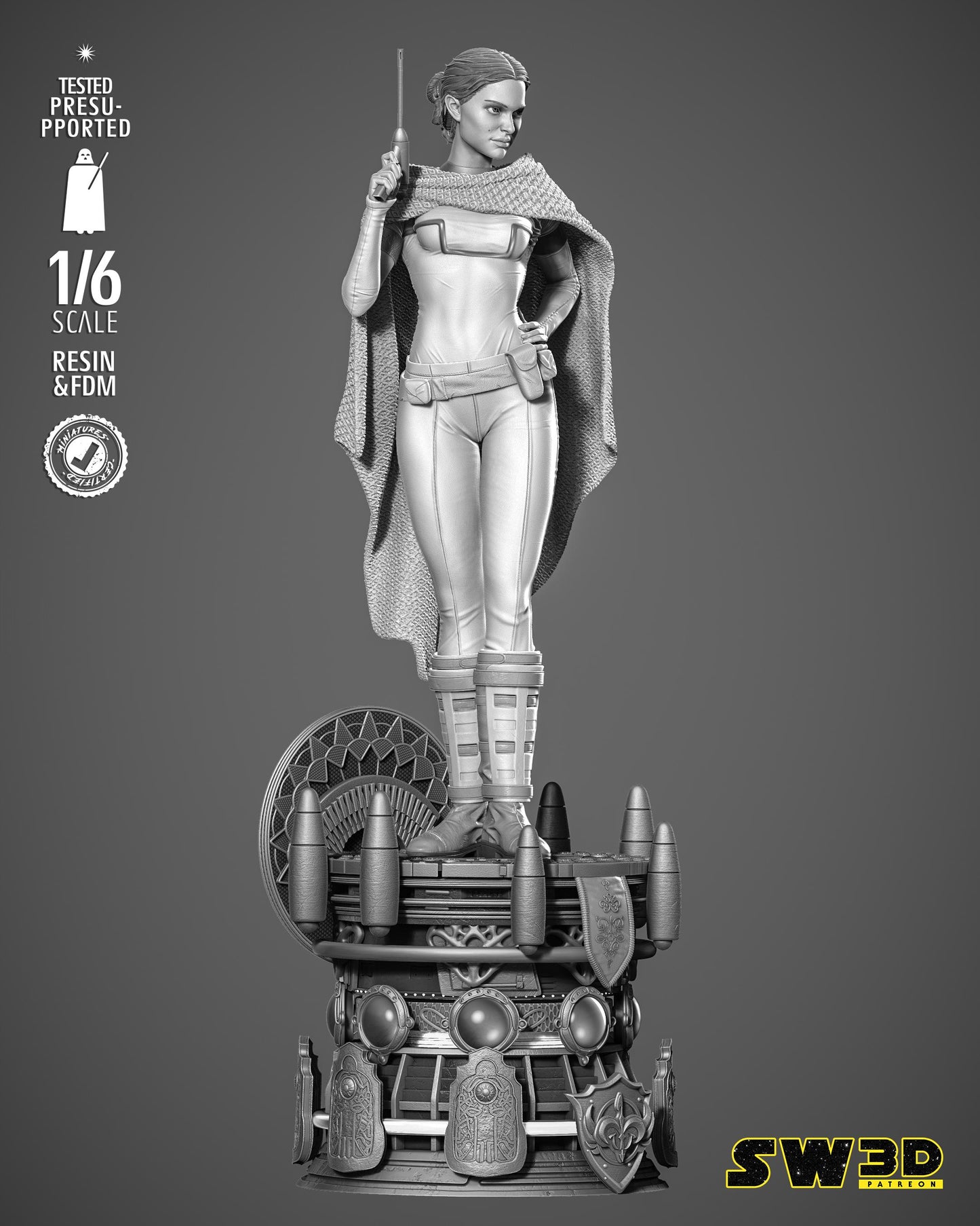 Padme Classic Sculpture - UNPAINTED FAN ART - Star Wars 3D Models