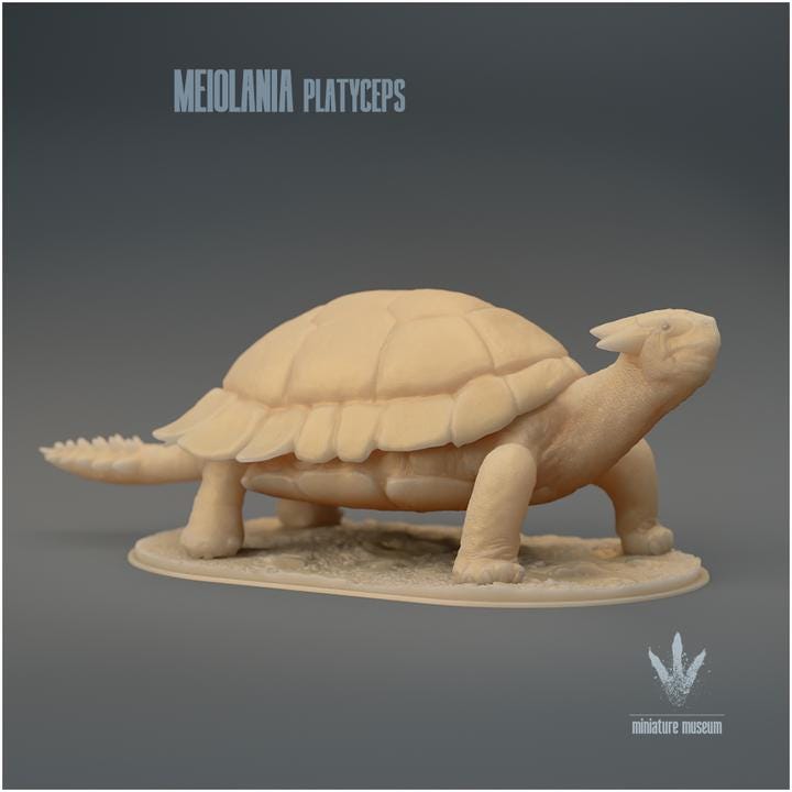 Meiolania platyceps : The Tank Turtle - UNPAINTED - Miniature Museum