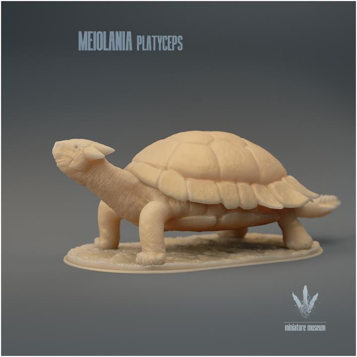 Meiolania platyceps : The Tank Turtle - UNPAINTED - Miniature Museum