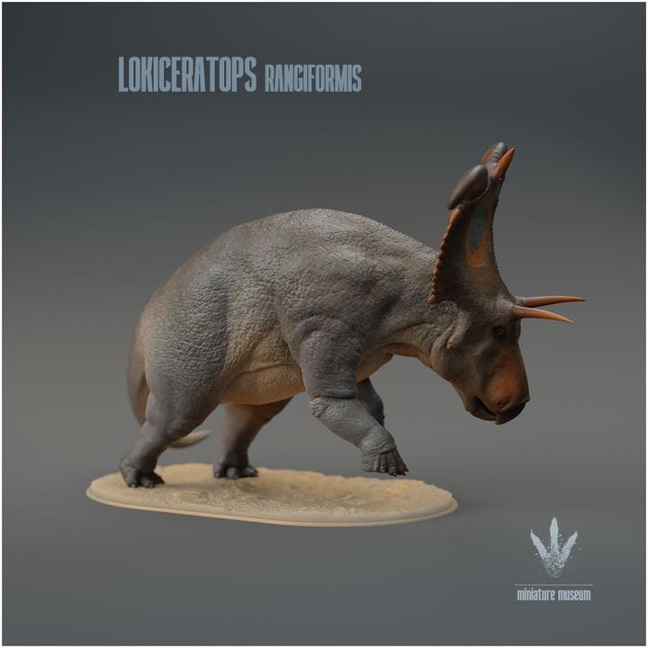 Lokiceratops rangiformis : Attacking - UNPAINTED - Miniature Museum