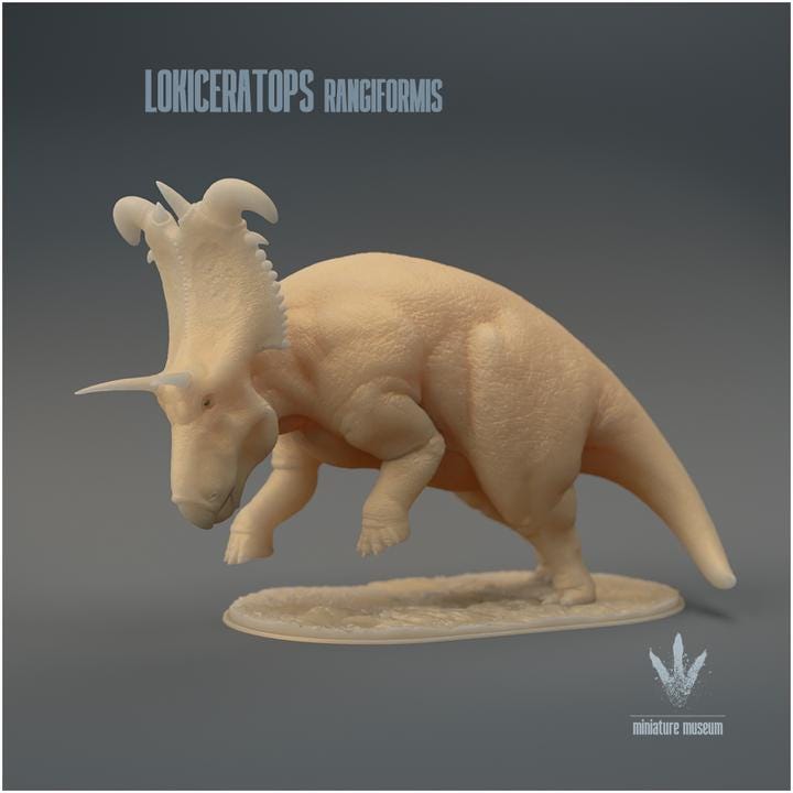 Lokiceratops rangiformis : Attacking - UNPAINTED - Miniature Museum