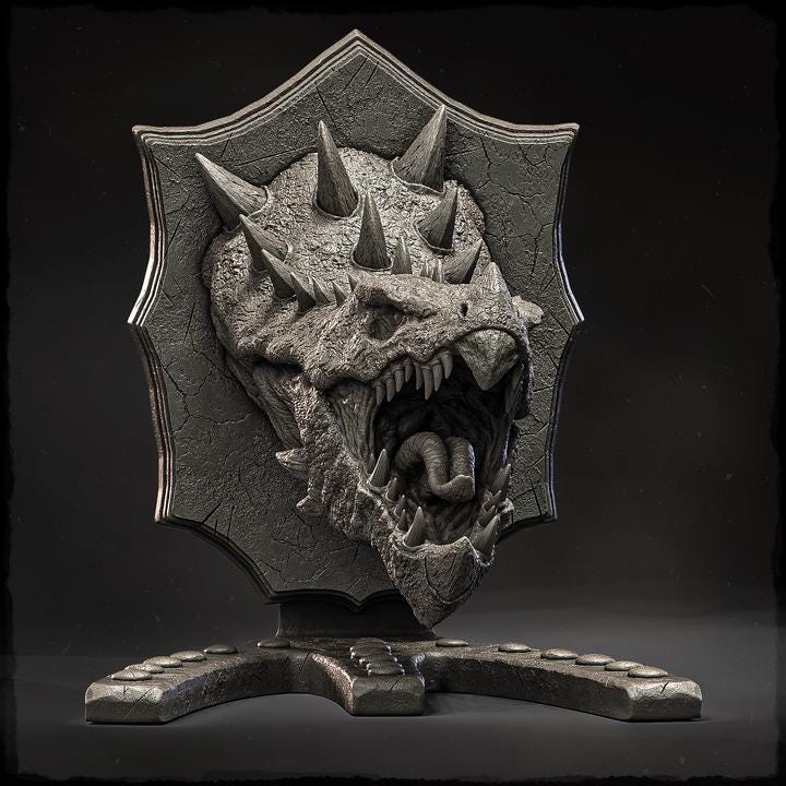 Taldragar (head trophy) - UNPAINTED - Evox Arts