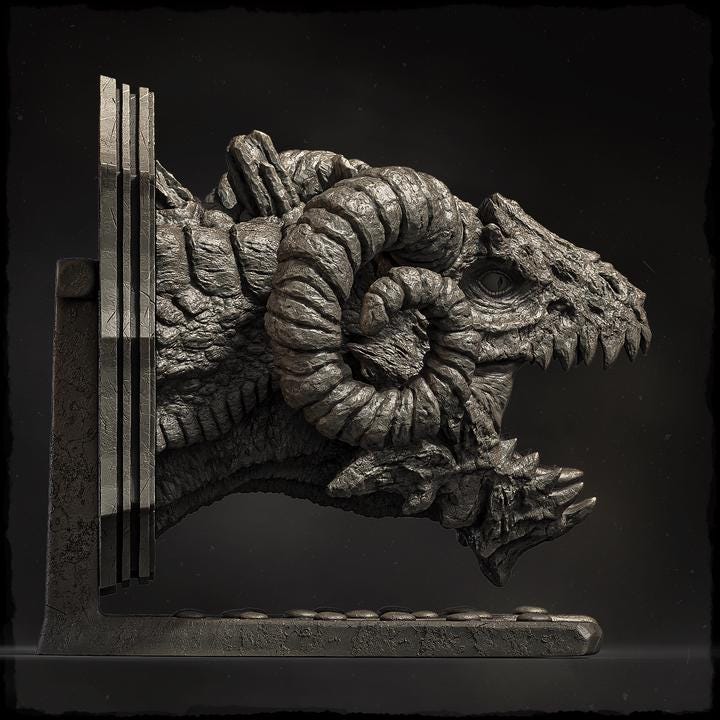 Icelandic Dragon (head trophy) - UNPAINTED - Evox Arts