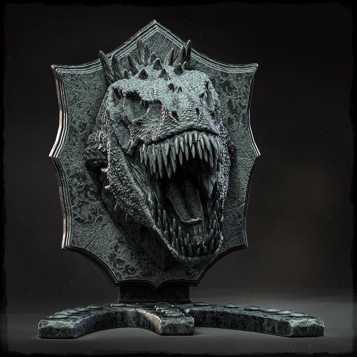 Sunscale Rex (head trophy) - UNPAINTED - Evox Arts