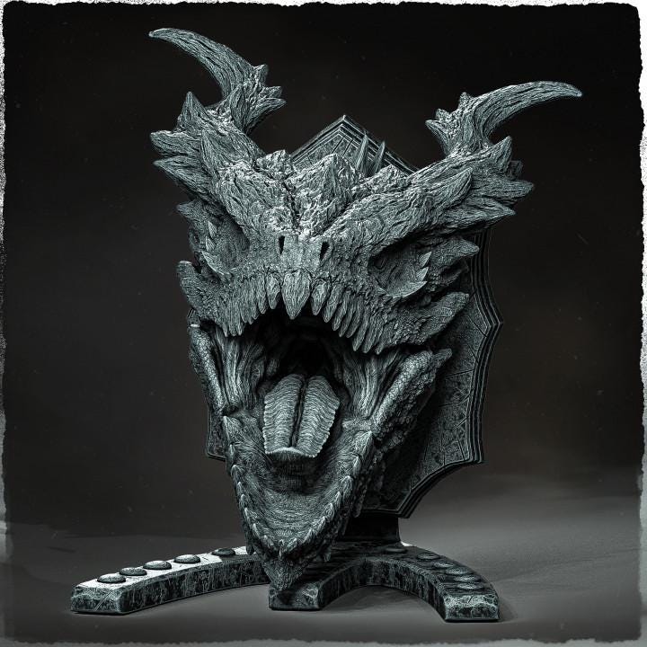 Emerald Dragon (head trophy) - UNPAINTED - Evox Arts