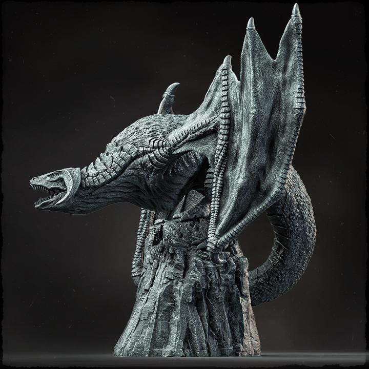 Skylash, the Gale Wing - Wyvern - UNPAINTED - Evox Arts
