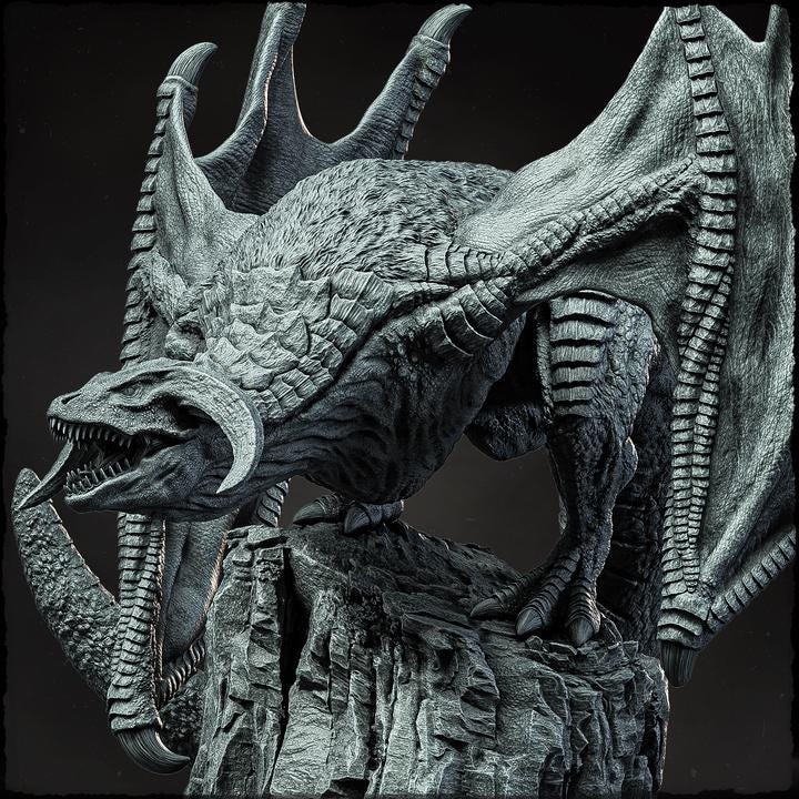 Skylash, the Gale Wing - Wyvern - UNPAINTED - Evox Arts