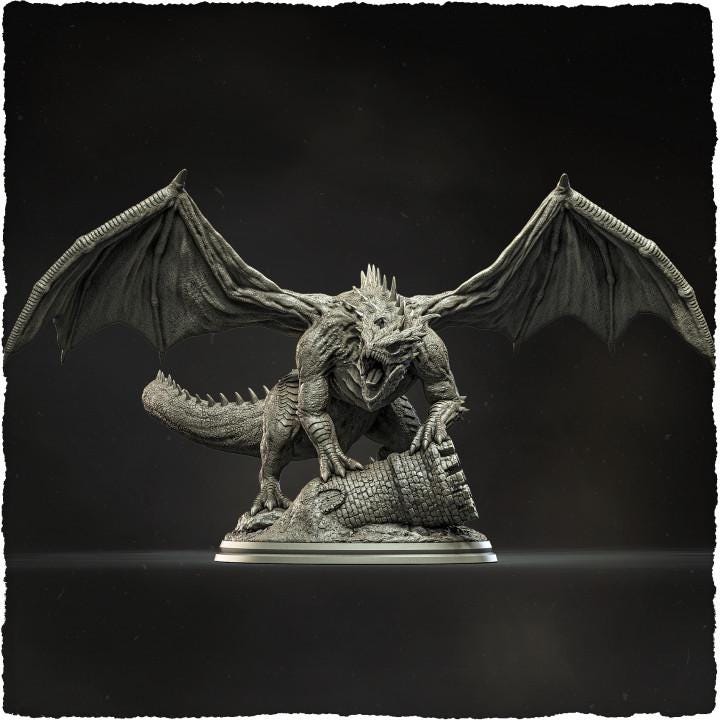Emerald Dragon - UNPAINTED 3D resin figure - Evox Arts