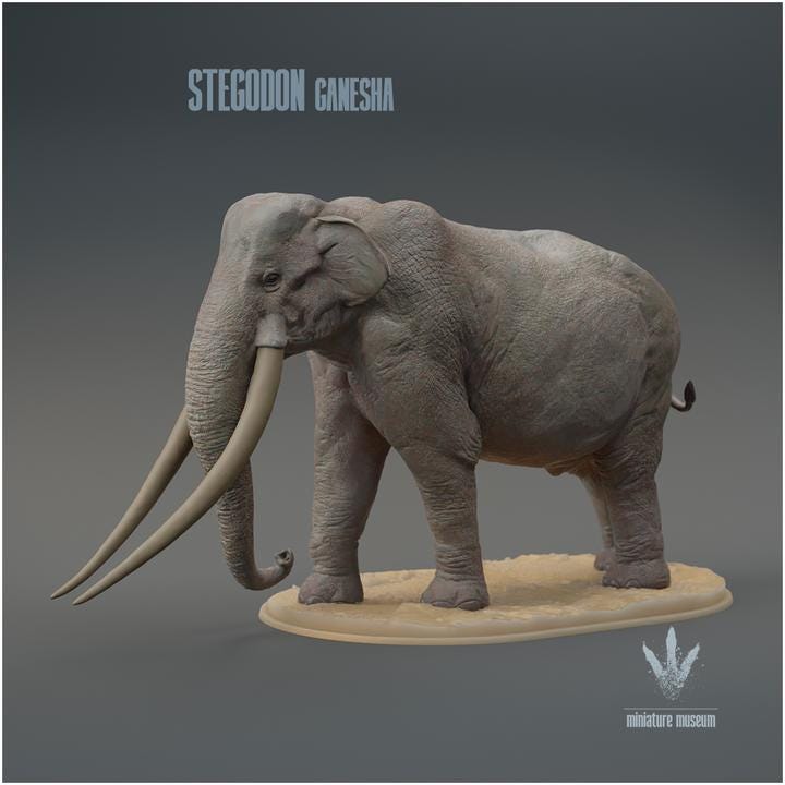 Stegodon ganesha : The Roofed Tooth Elephant - UNPAINTED - Miniature Museum