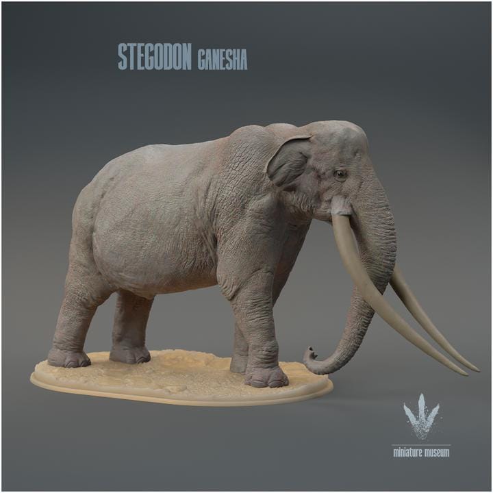Stegodon ganesha : The Roofed Tooth Elephant - UNPAINTED - Miniature Museum