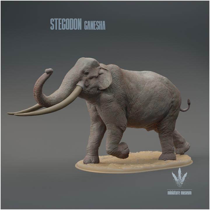 Stegodon ganesha : Walking - UNPAINTED 3D Figurine - Miniature Museum