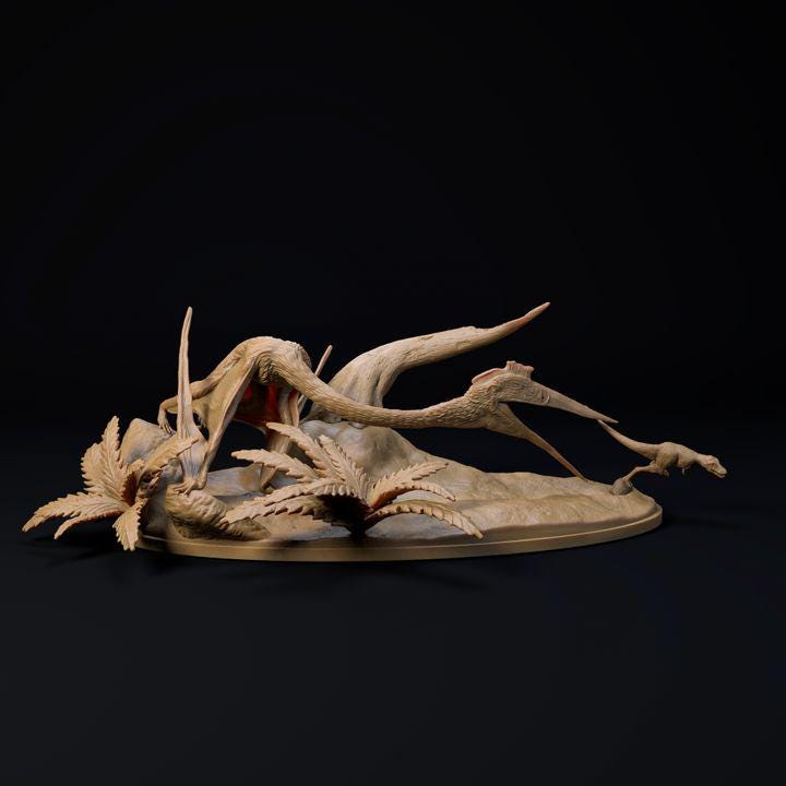 Quetzalcoatlus chase pterosaur - UNPAINTED - Dino and Dog Miniatures