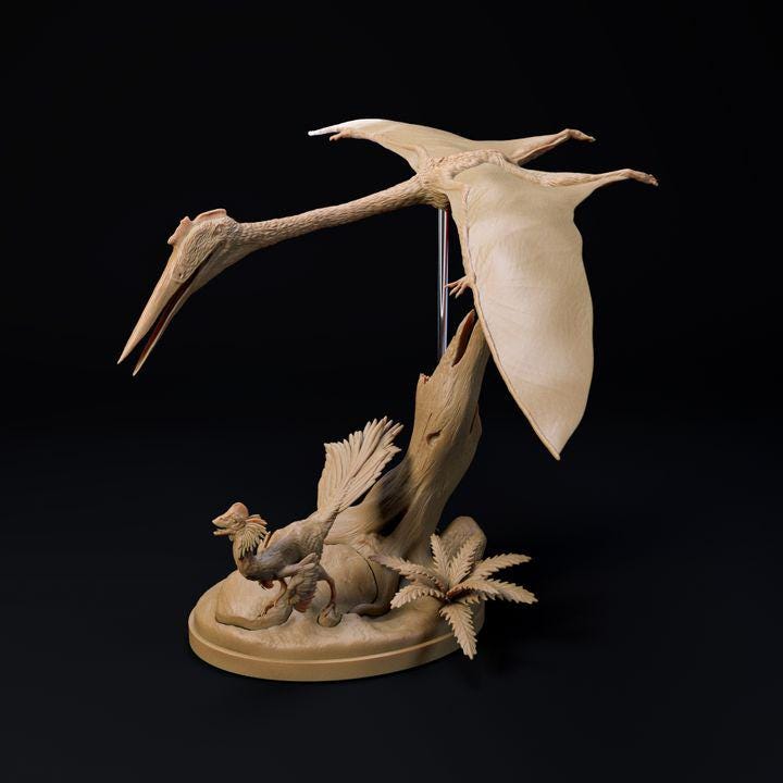 Quetzalcoatlus flying over - UNPAINTED - Dino and Dog Miniatures