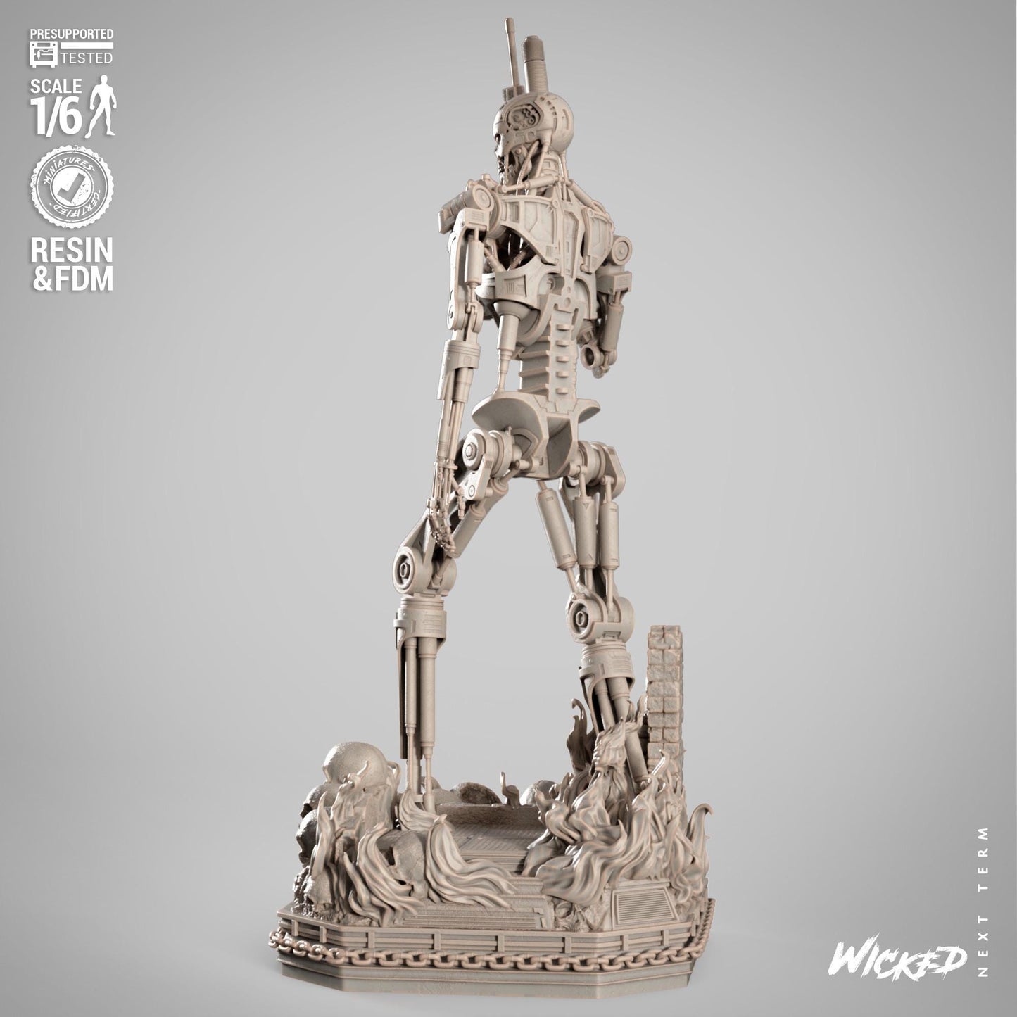 T 800 Sculpture - UNPAINTED FAN ART - Wicked 3D Models